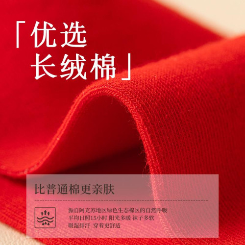 本命年紅襪子女款中筒襪純棉新年結婚喜慶大紅襪蛇年屬蛇紅色長襪