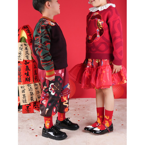 2025蛇年本命年紅襪子棉襪女生中筒襪屬蛇兒童款新年送禮一家三口