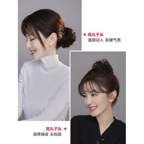 toocci丸子頭假發女真發自然發圈花苞可愛發飾包磐發神器蓬松