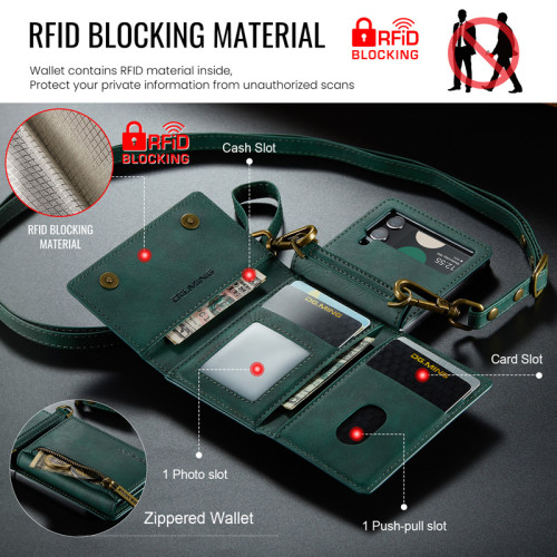card case適用zflip5保護殼samsung galaxyzflip6手機殼三星zflip3手機套零錢卡包zfilp4折曡電話皮套男cover