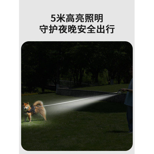 帶燈自動伸縮泰迪柯基狗狗牽引繩