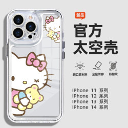 蘋果13pro凱蒂貓透明殼適用16promax手機殼潮iPhone14promax新款kitty貓女款15全包鏡頭防摔11/12/13軟殼卡通