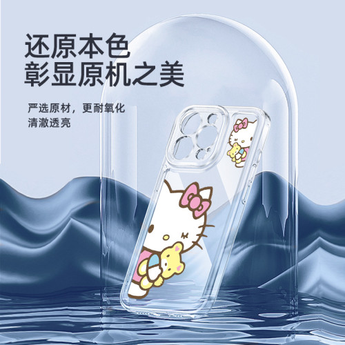 蘋果13pro凱蒂貓透明殼適用16promax手機殼潮iPhone14promax新款kitty貓女款15全包鏡頭防摔11/12/13軟殼卡通