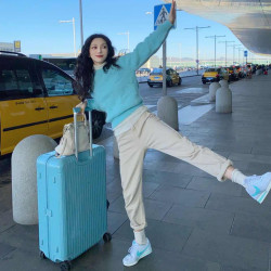 26寸行李箱女密碼拉杆箱ins網紅新款旅行箱男學生32寸大容量皮箱