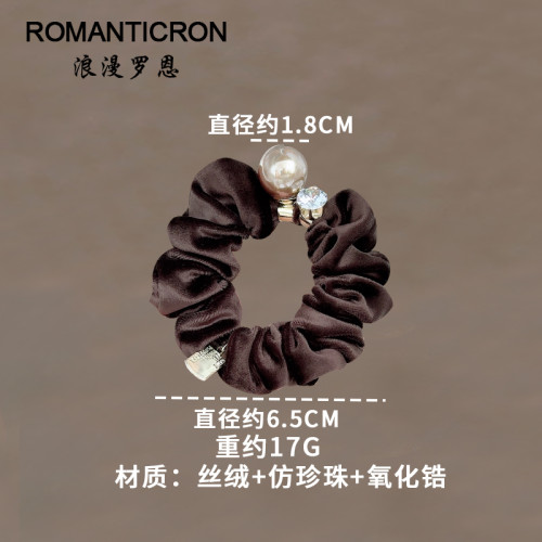 發圈女高級感紥頭發韓國絲毧氣質頭花珍珠肥腸不勒頭發無痕頭繩