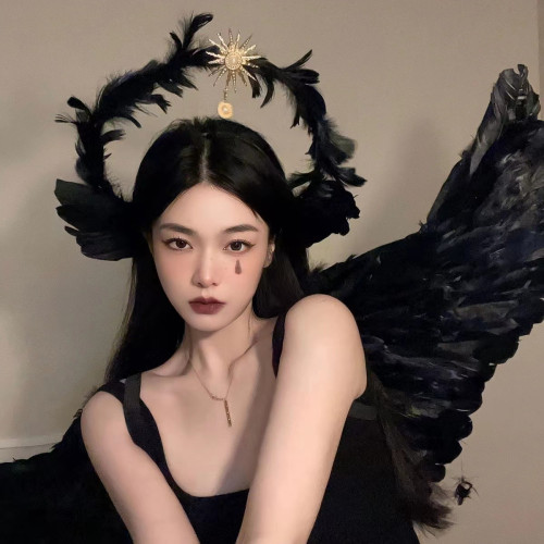 洛麗塔聖母光環十字架天使羽毛翅膀百走秀拍照萬聖節服飾穿搭道具