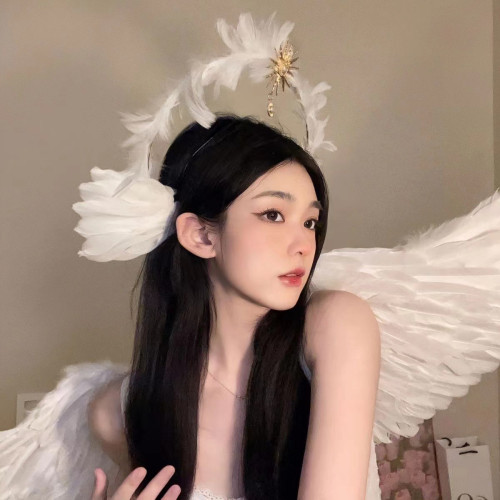 洛麗塔聖母光環十字架天使羽毛翅膀百走秀拍照萬聖節服飾穿搭道具