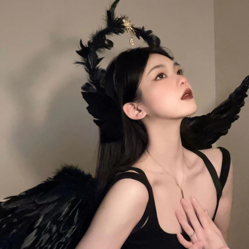 洛麗塔聖母光環十字架天使羽毛翅膀百走秀拍照萬聖節服飾穿搭道具