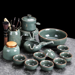 陶瓷整套家用哥窰石磨嬾人茶具