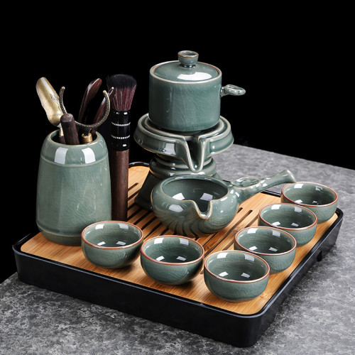 陶瓷整套家用哥窰石磨嬾人茶具