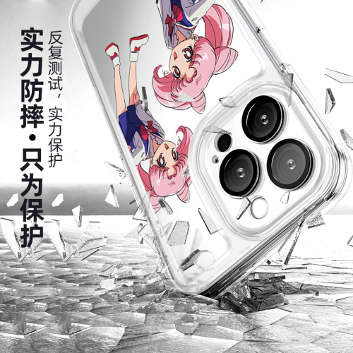 適用蘋果15promax手機殼美少女戰士超薄太空透明14promax女款iPhone16pro保護套/13/14/15 pro簡約時尚手機殼