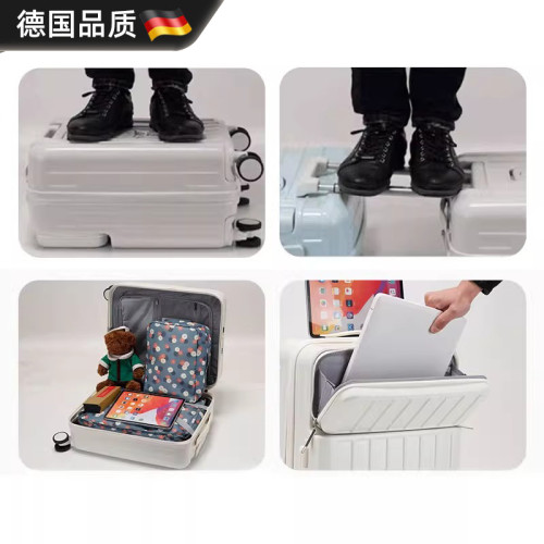 德國前開口行李箱女小型密碼箱18寸登機箱20寸子母旅行箱拉杆箱