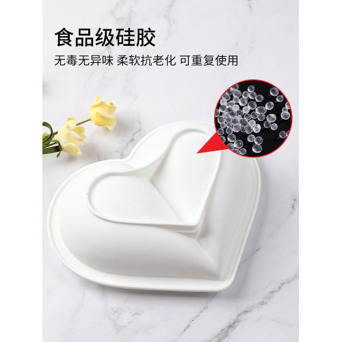 kereo 心形情人節愛心大蛋糕慕斯矽膠模具法式噴砂甜點烘焙模具