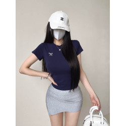 chic M5466刺綉短袖別致蝴蝶結