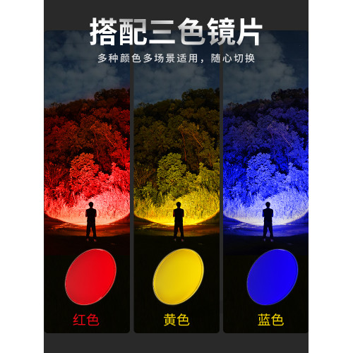 微笑鯊超長續航激光可點火手電筒