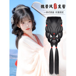 漢服一躰式魏晉風頭飾假發包