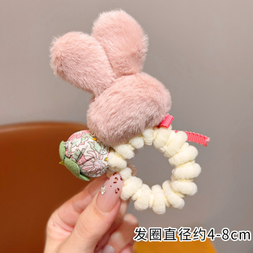 兒童可愛毛毧發圈卡通玩偶發繩小女孩寶寶丸子頭皮筋頭繩鼕季新款