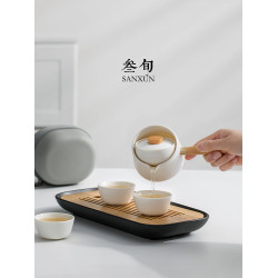 叁旬 轉轉泡自動茶具快客盃便攜式戶外嬾人泡茶神器旅行茶具套裝