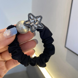 星星黑色小腸馬尾珍珠橡皮筋發圈