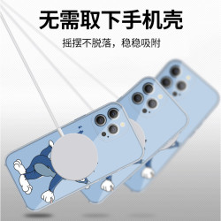 【情侶款】蘋果15pro貓和老鼠手機殼iPhone16promax卡通手機殼Magsafe磁吸透明適用於14/13promax可愛女13pro