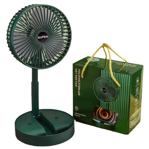 桌麪風扇伸縮折曡小電風扇靜音辦公室桌上台式扇USB風扇充電便攜