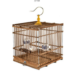 紫竹綉眼黃雀蠟嘴玉鳥麻料貝子竹制長方鳥籠配件源頭工廠一件批發