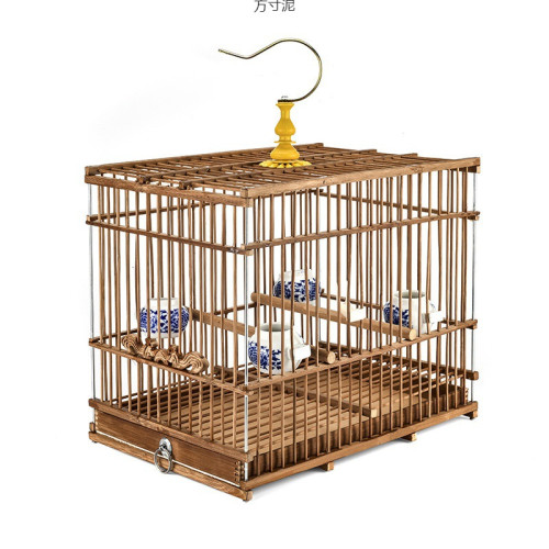 紫竹綉眼黃雀蠟嘴玉鳥麻料貝子竹制長方鳥籠配件源頭工廠一件批發