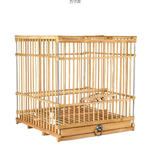 紫竹綉眼黃雀蠟嘴玉鳥麻料貝子竹制長方鳥籠配件源頭工廠一件批發