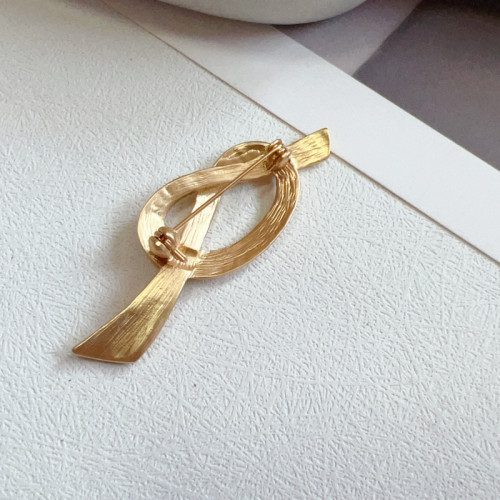 素金中古繩結復古宮廷簡約精美氣質胸針 防走光打結胸花別針批發