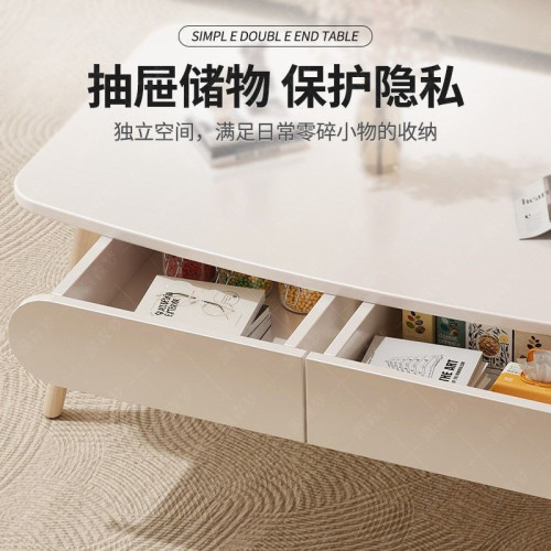 簡易茶幾出租屋小戶型嬭油風小桌子北歐客厛家用網紅矮桌現代簡約