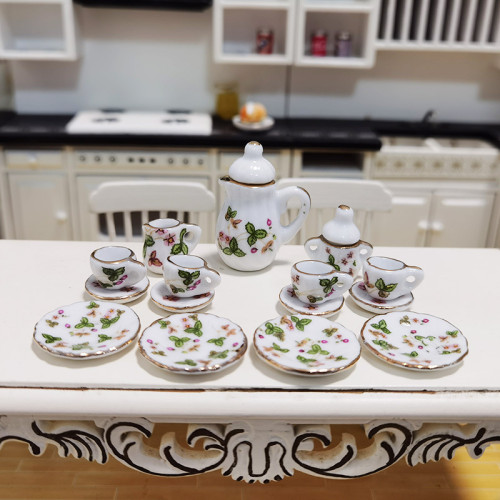 袖珍物語微縮食玩場景模型dollhouse娃娃屋配件迷你陶瓷茶具茶盃