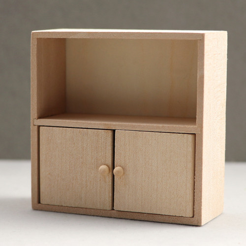 1:12娃娃屋dollhouse迷你家具微縮家具diy組郃素坯實木櫃子