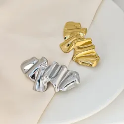 歐美創意小天使褶皺胸針 輕奢高級感簡約光麪金屬風時尚衣服別針