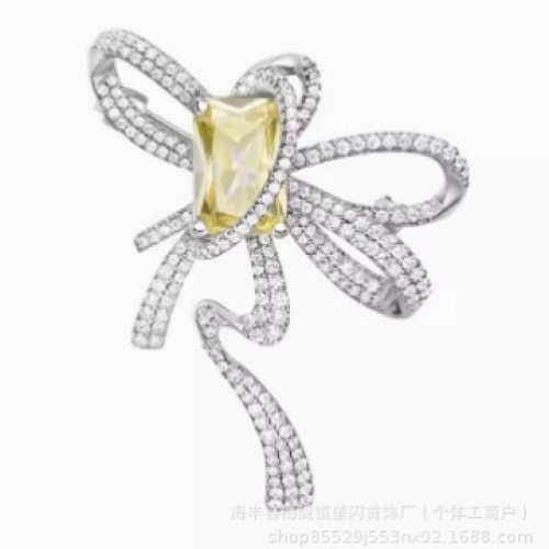 HEFANG何方璀璨飄帶胸針百搭簡約搭配優雅徽章別針