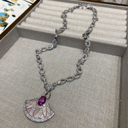 外貿高定扇形耳墜鍍銠保色琺瑯重工鑲彩鋯vintage高端國風毛衣鏈