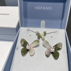 hefang何方蝴蝶花園方糖耳環薄荷曼波小蝴蝶項鏈鎖骨鏈輕奢蝴蝶戒