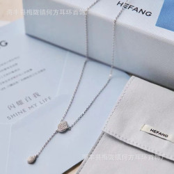 hefang何方珠寶玫瑰花瓣項鏈設計女輕奢毛衣鏈吊墜項鏈
