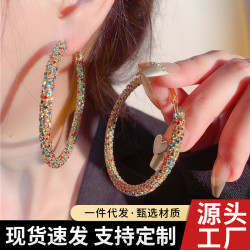歐美新款設計感氣質誇張耳環輕奢高級感大圓圈耳環個性時尚耳飾品