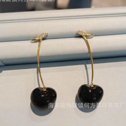 何方HEFANG車厘子耳釘成熟櫻桃耳環餐具系列