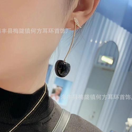 何方HEFANG車厘子耳釘成熟櫻桃耳環餐具系列