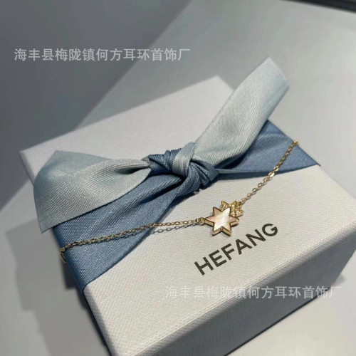 hefang何方鎏光雙子星鎖骨鏈星星耳釘高級設計感小衆搭配頸鏈美拉