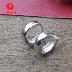 925純銀鍍白金寬耳釦加大加粗小耳骨釦尺碼多天貓亞瑪遜高档貨源