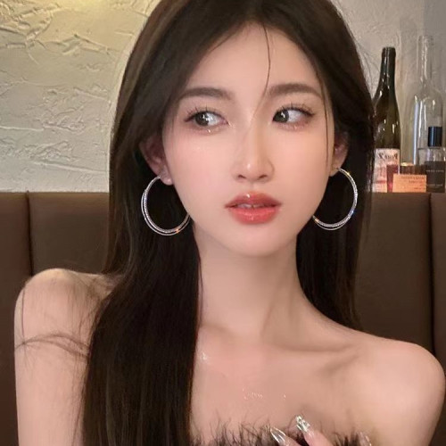 過目不忘!歐美誇張大圈圈耳環女2024年新耳飾ins小衆設計耳圈