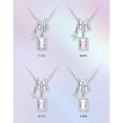 HEFANG何方芭比極光白鑽小冰糖項鏈鎖骨鏈女毛衣鏈