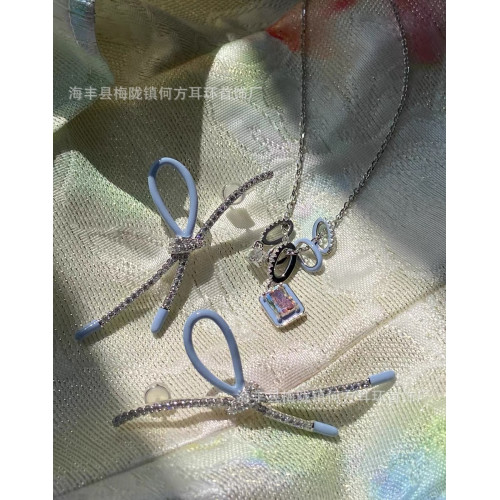 HEFANG何方芭比極光白鑽小冰糖項鏈鎖骨鏈女毛衣鏈