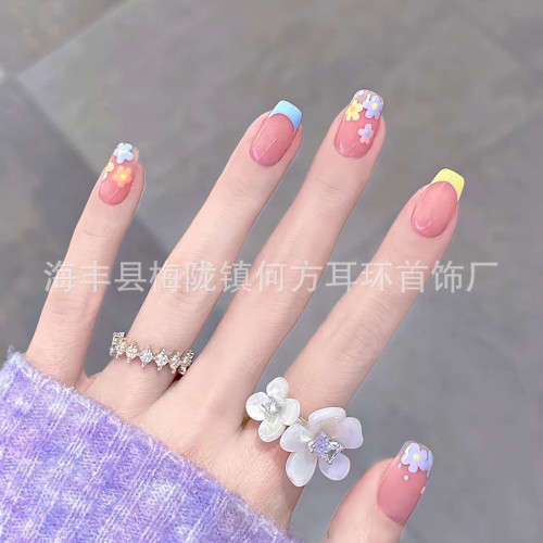 HEFANG何方白鳶尾方糖耳環小蒼蘭花簇耳釘項鏈鎖骨鏈戒指女