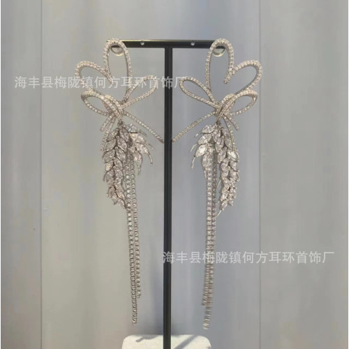 hefang何方愛心麥穗流囌耳環婚禮小衆高級感輕奢時尚長款耳飾品女