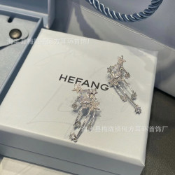 新品HEFANG何方流星方糖耳釘耳環輕奢女情人節禮物廠家一件代發