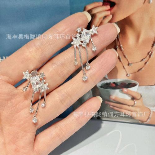 新品HEFANG何方流星方糖耳釘耳環輕奢女情人節禮物廠家一件代發