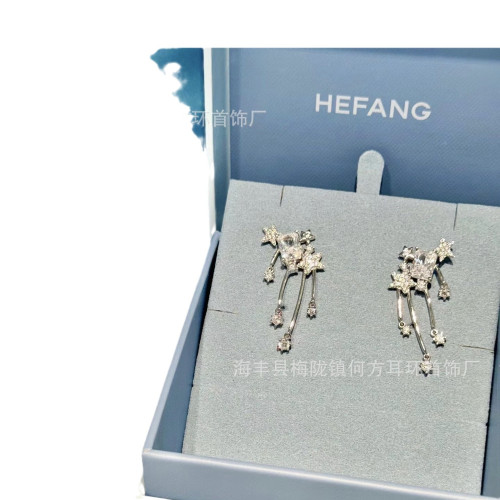 新品HEFANG何方流星方糖耳釘耳環輕奢女情人節禮物廠家一件代發